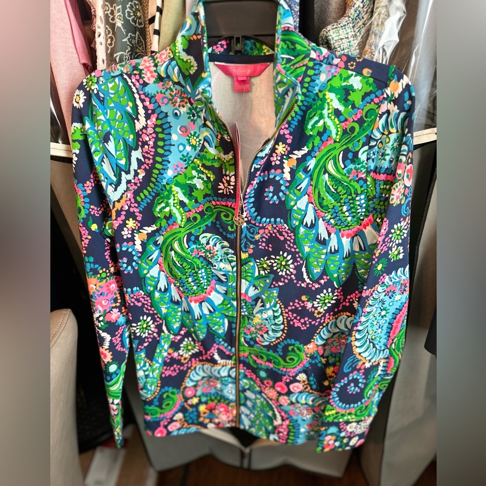 Lilly Pulitzer NWT Leona UPF 50 zip up jacket size small